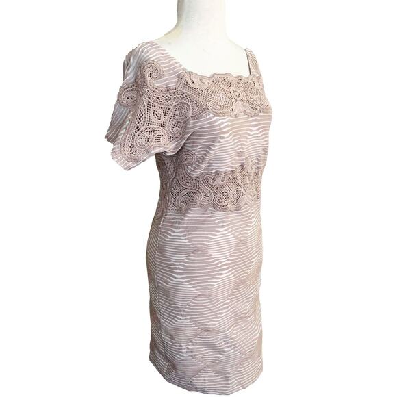 Free People New Romantics Bell Bodycon Dress Beige Low Back Zip Sz S NWT - Picture 5 of 9